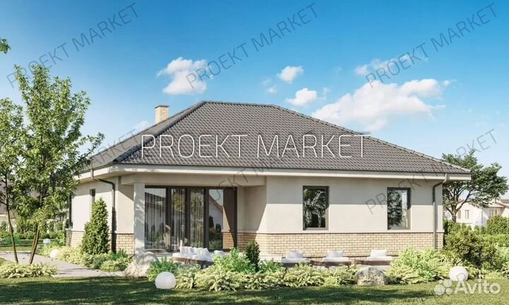 Топовый готовый проект одноэтажного дома 113 м2