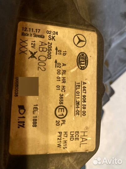 Фара правая Mercedes-Benz V-Class W447