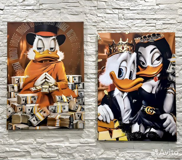 Картины на холсте Скрудж / Дональд Дак постеры