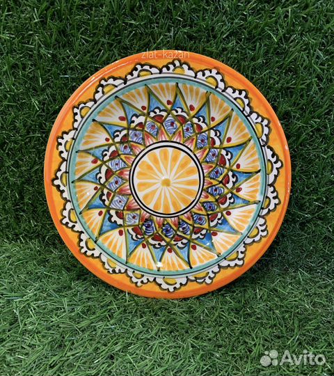 Тарелка плоская «Риштан оранжевый» 17 см