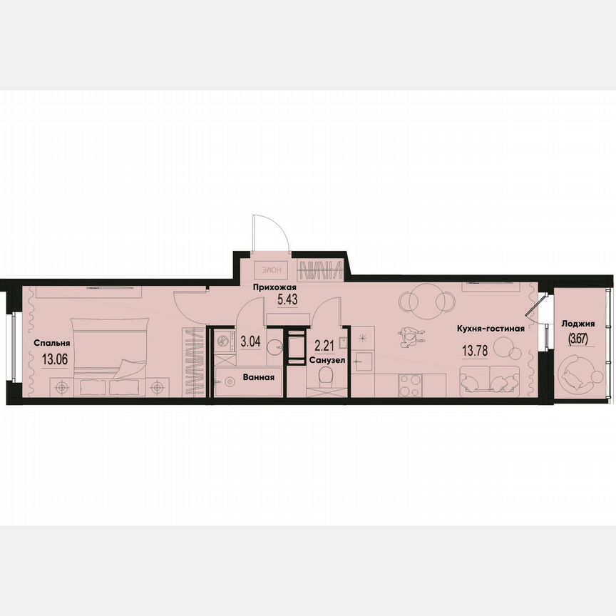 1-к. квартира, 39,4 м², 3/12 эт.