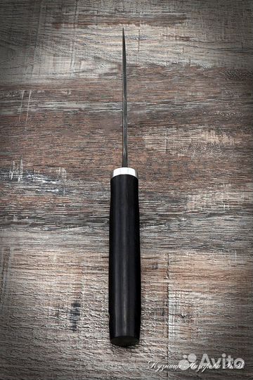 Нож Дамский дамаск черный граб (надпись)