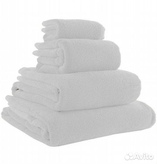 Махровые полотенца белые для гостиниц