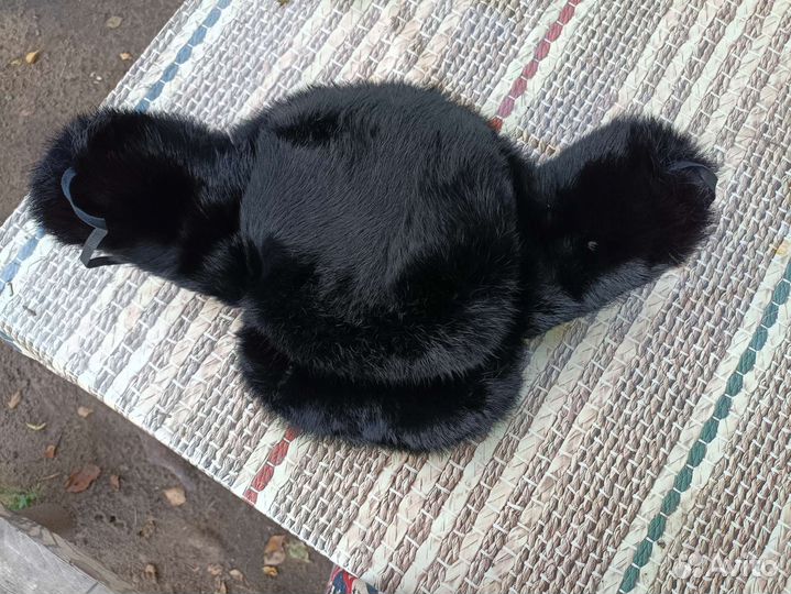 Зимняя шапка ушанка из кролика