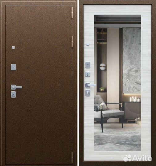 Входная дверь зеркалом