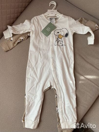 Комбинезоны слипы, за 2 шт. h&m, размер 86новые