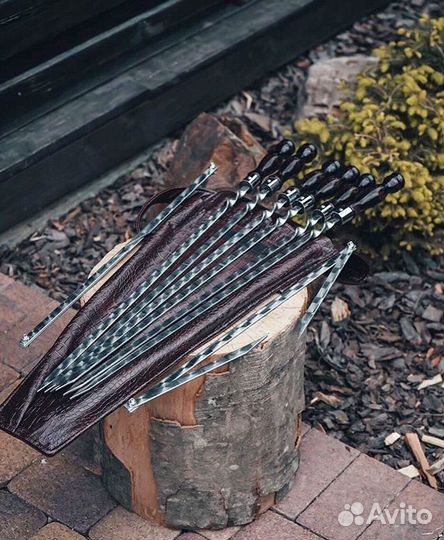 Подарочный набор шампуров в чехле из кожзама