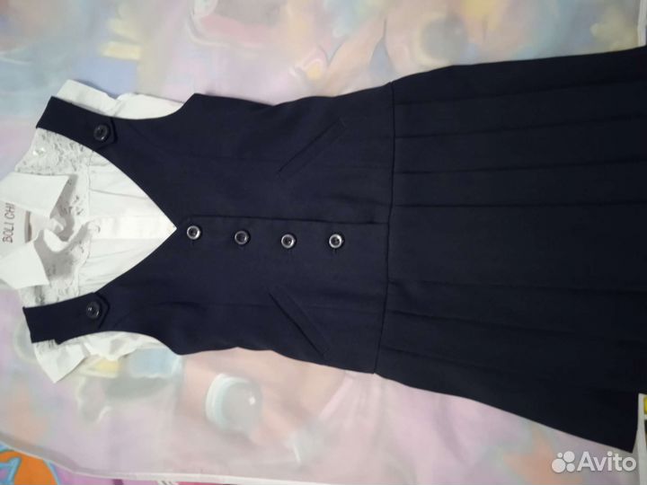 Сарафан школьный синий 1-2 класс