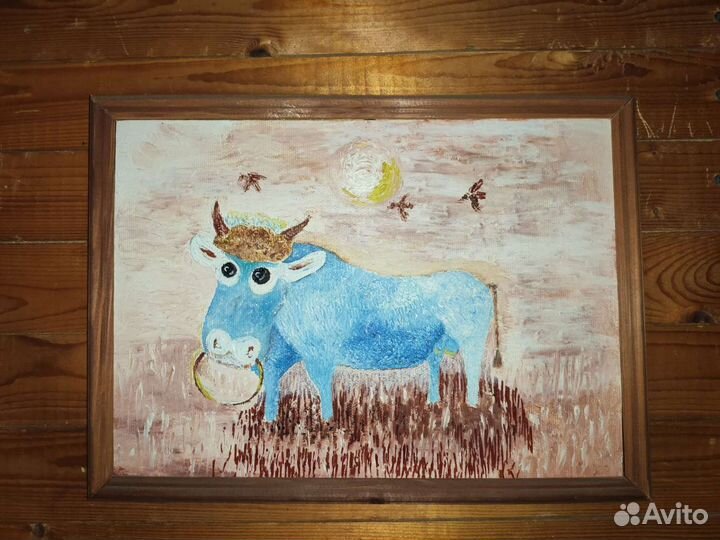 Картина маслом Бычок