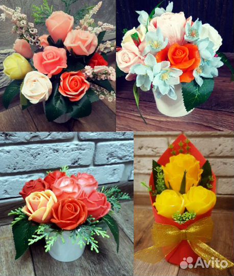 Сувенирные розы из мыла