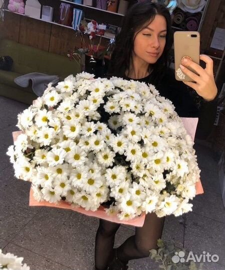 Букет цветов Хризантемы 17 шт 