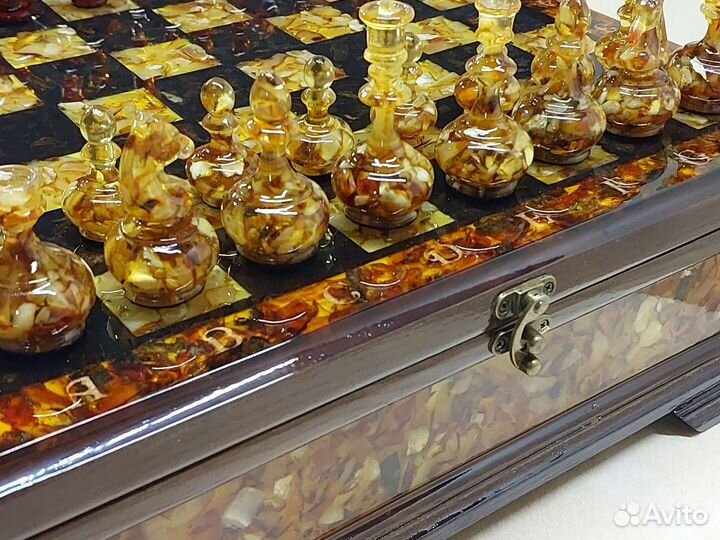Шахматы янтарные арт.000141
