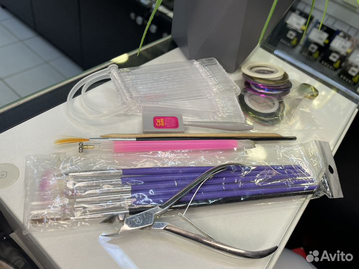 Большой набор для ногтей + лампа