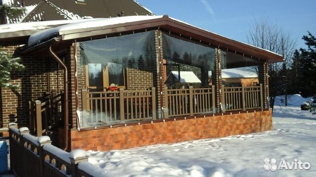 Мягкие окна, рулонные раздвижные для террасы, кафе