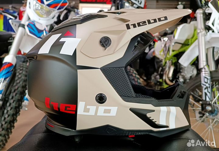 Шлем кроссовый hebo Garitage Черно-Серый