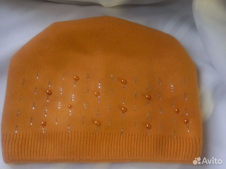 Шапка горчичного цвета на 10+ лет
