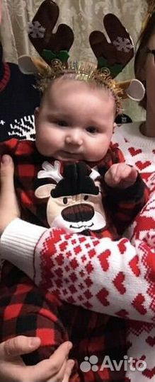 Комбинезон новогодний, костюм олененка 80