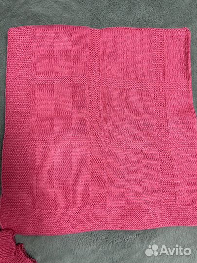 Плед детский, ручная работа, розовый