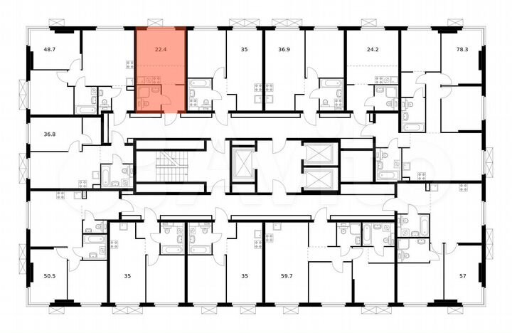 Квартира-студия, 22,4 м², 20/24 эт.
