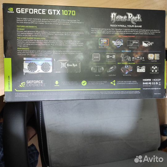 Продам gtx 1070 8gb palit game rock