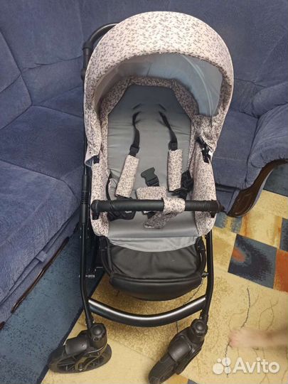 Коляска 2 в 1 эко кожа indigo