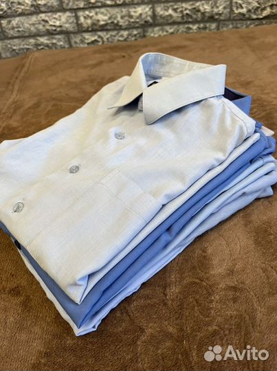 Вещи пакетом Школьная рубашка голубая 134-140