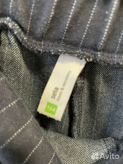 Брюки для девочки Sela 164 широкие синие