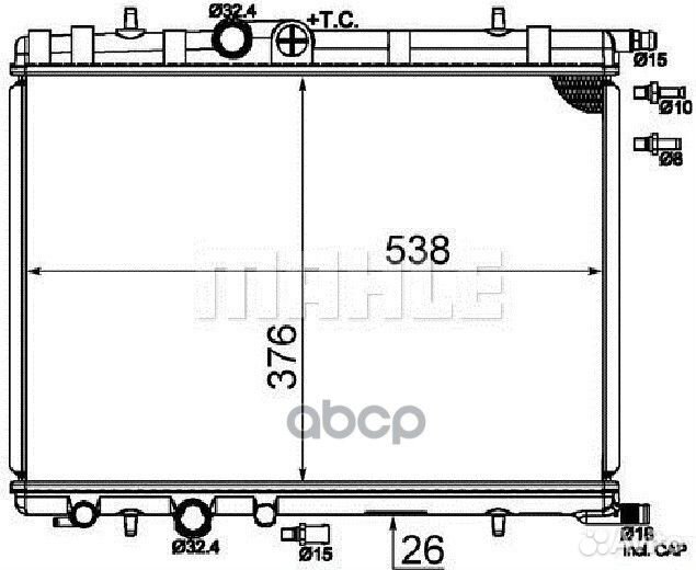 Радиатор охлаждающей жидкости CR515000S Mahle/K