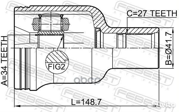 ШРУС внутренний правый 34X41.7X27 1811-antrh Fe