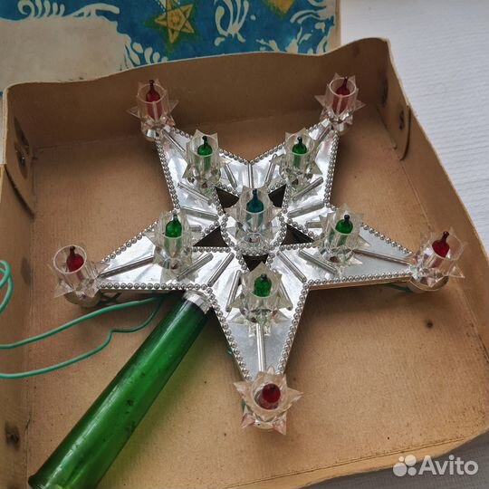 Звезда на елку СССР электрогирлянда