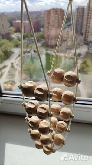 Роликовый массажер для спины деревянный