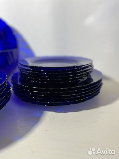 Столовый сервиз Duralex сапфир синяя на 6 персон