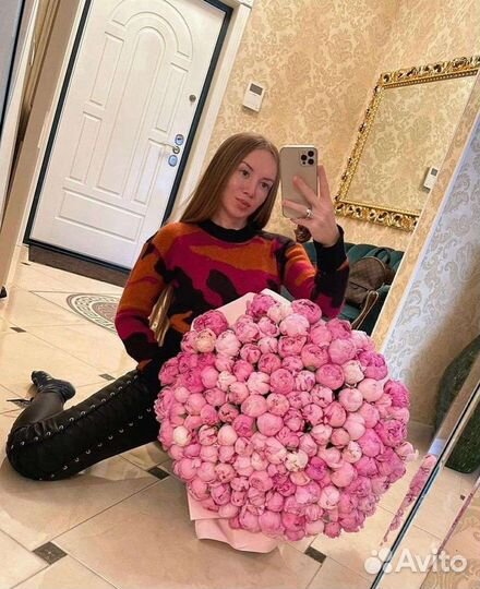Букет из 101ш пионы с доставка