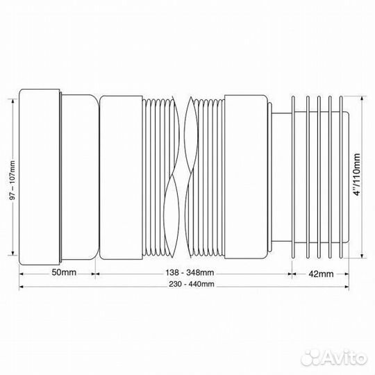 Гофра для унитаза Mcalpine mrwc-F20R