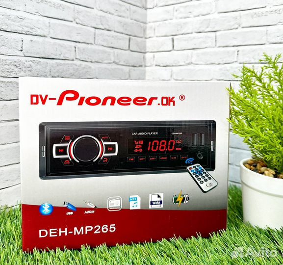 Магнитола 1 din с bluetooth pioneer арт682