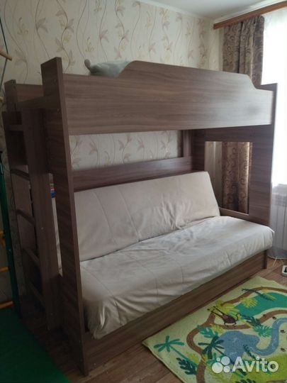 Двухъярусная кровать с диваном бу
