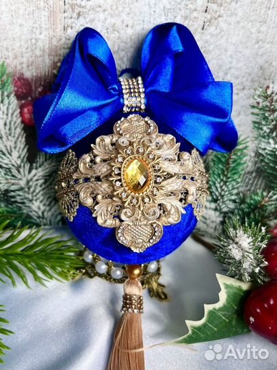 Новогодний набор елочных шаров ручной работы