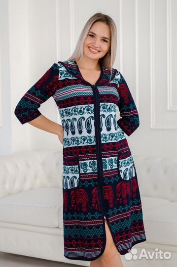 Халат женский из интерлока Ванда Бомбей макс