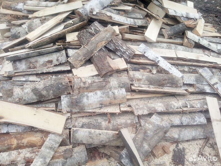 Дрова сухие, горбыль березовый распиленный