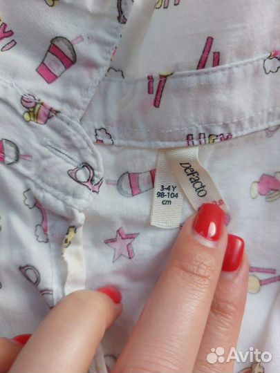 Рубашка для девочки 98-104 см