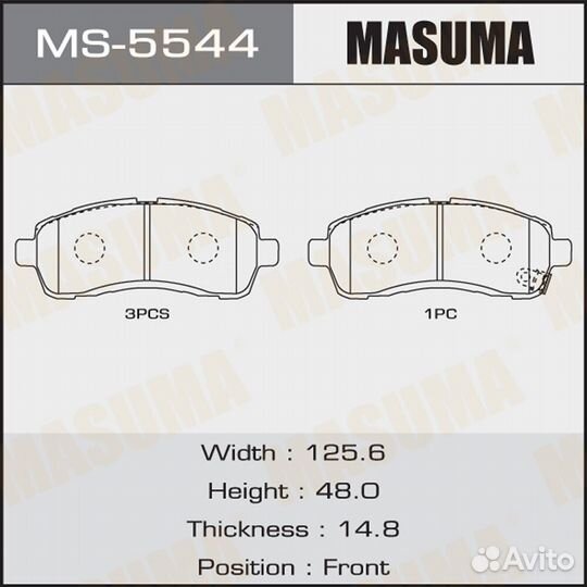 Колодки тормозные дисковые Masuma MS-5544