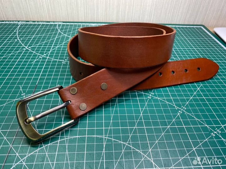 Ремень мужской из кожи буйвола ручной работы