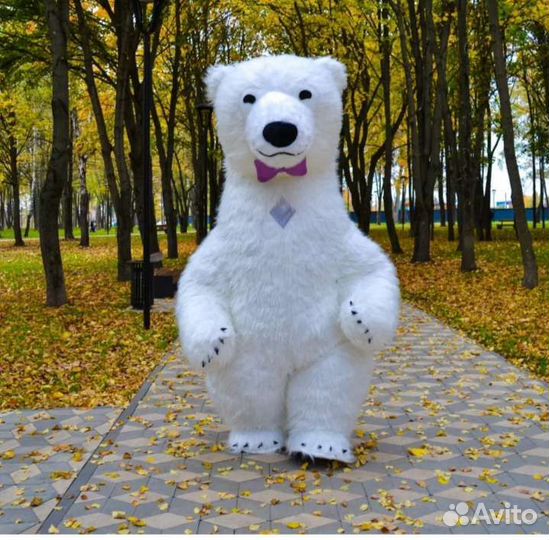 Белый мишка-улыбашка поздравление