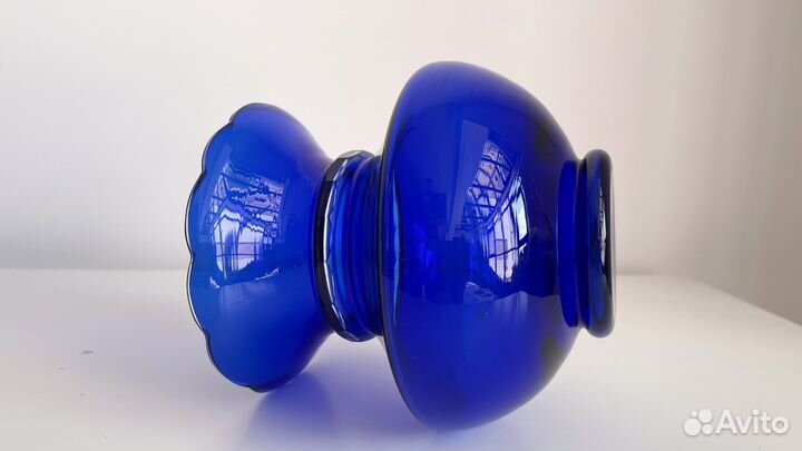 Ваза Лилия лзхс цветное стекло Антик СССР Яновская