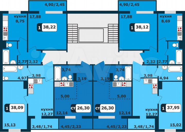 Квартира-студия, 26,3 м², 10/11 эт.