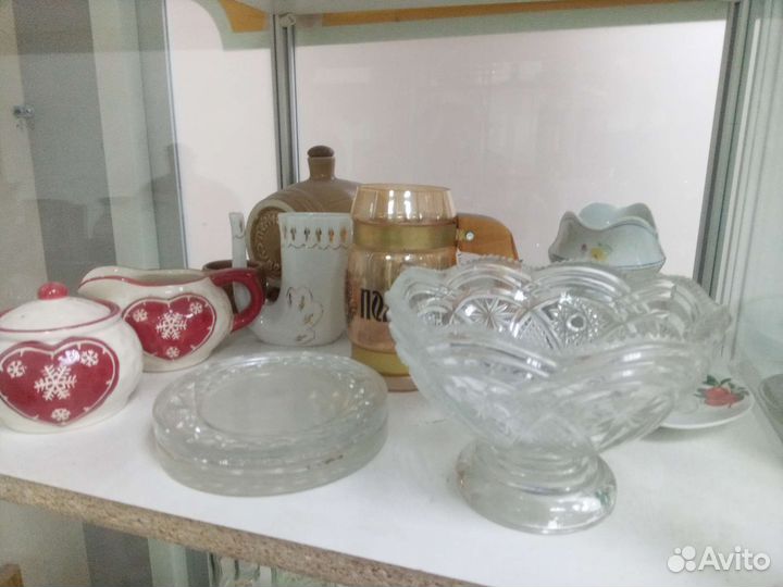 Посуда старинная старая винтаж стекло быт