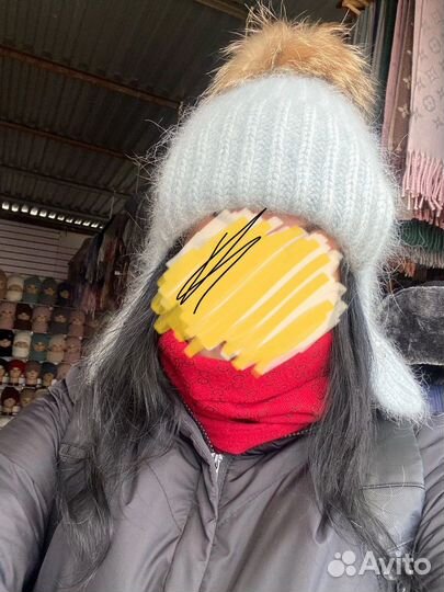 Шапка ангора ушанка