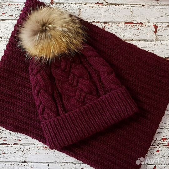 Вязаные комплекты(шапка, шарф, снуд). Наличие и на