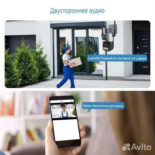 Уличная wifi камера с двумя объективами, мигалкой