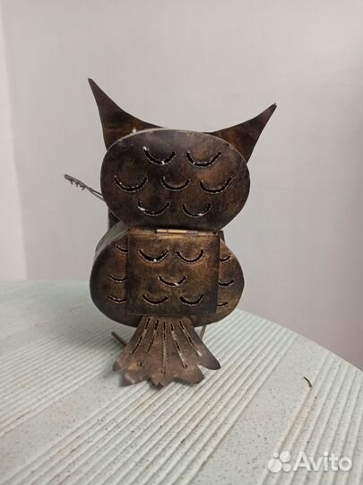 Фигурка сова со скрипкой подсвечник